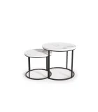 OREO COFFEE TABLES, SET OF 2 PCS. WHITE MARBLE / BLACK order